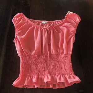 Coral Pink off the shoulder top - L
